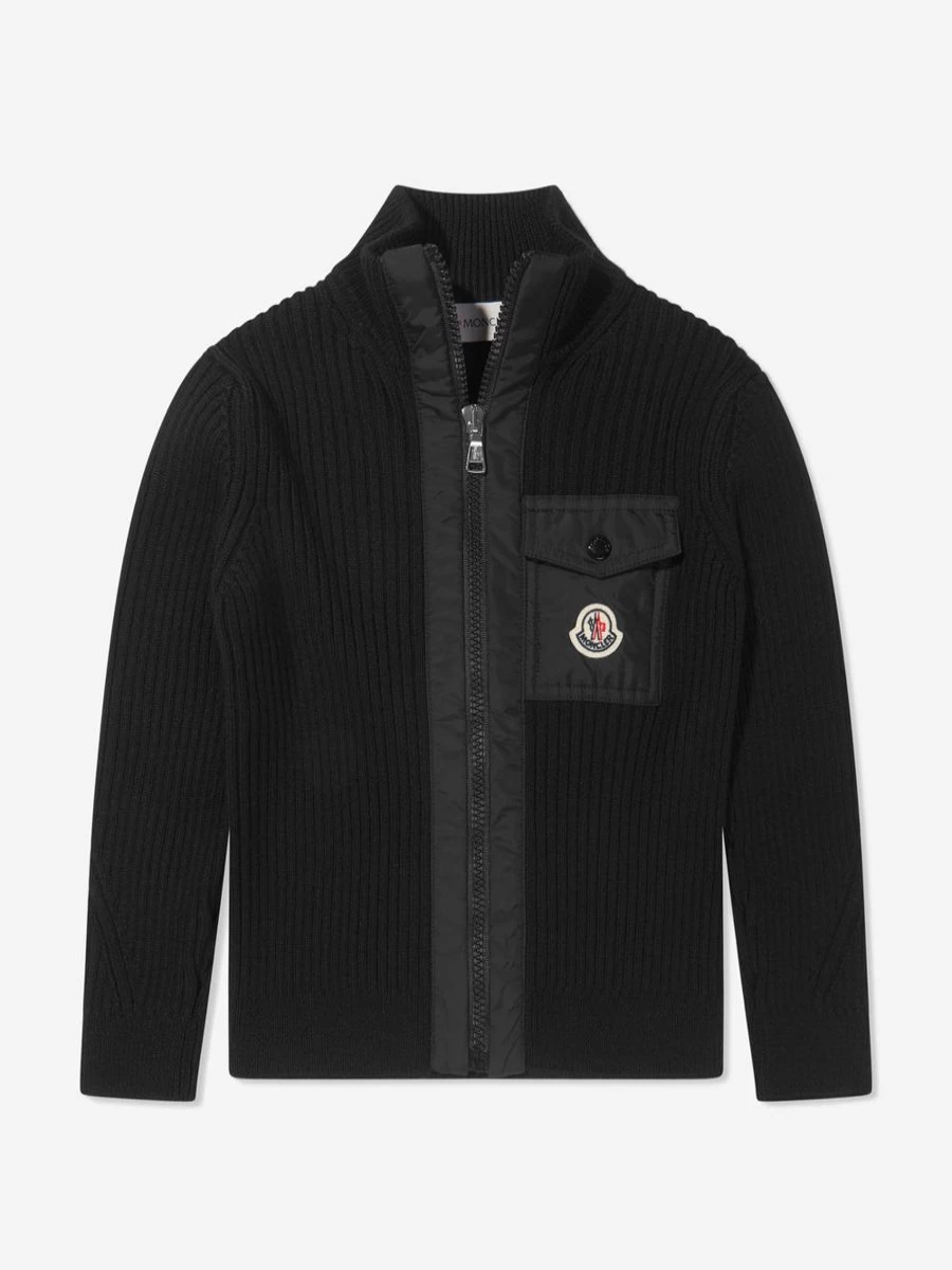 Moncler Enfant Boys' Wool Knit Zip-Up Cardigan | Kids' Sweater | Childsplay Clothing