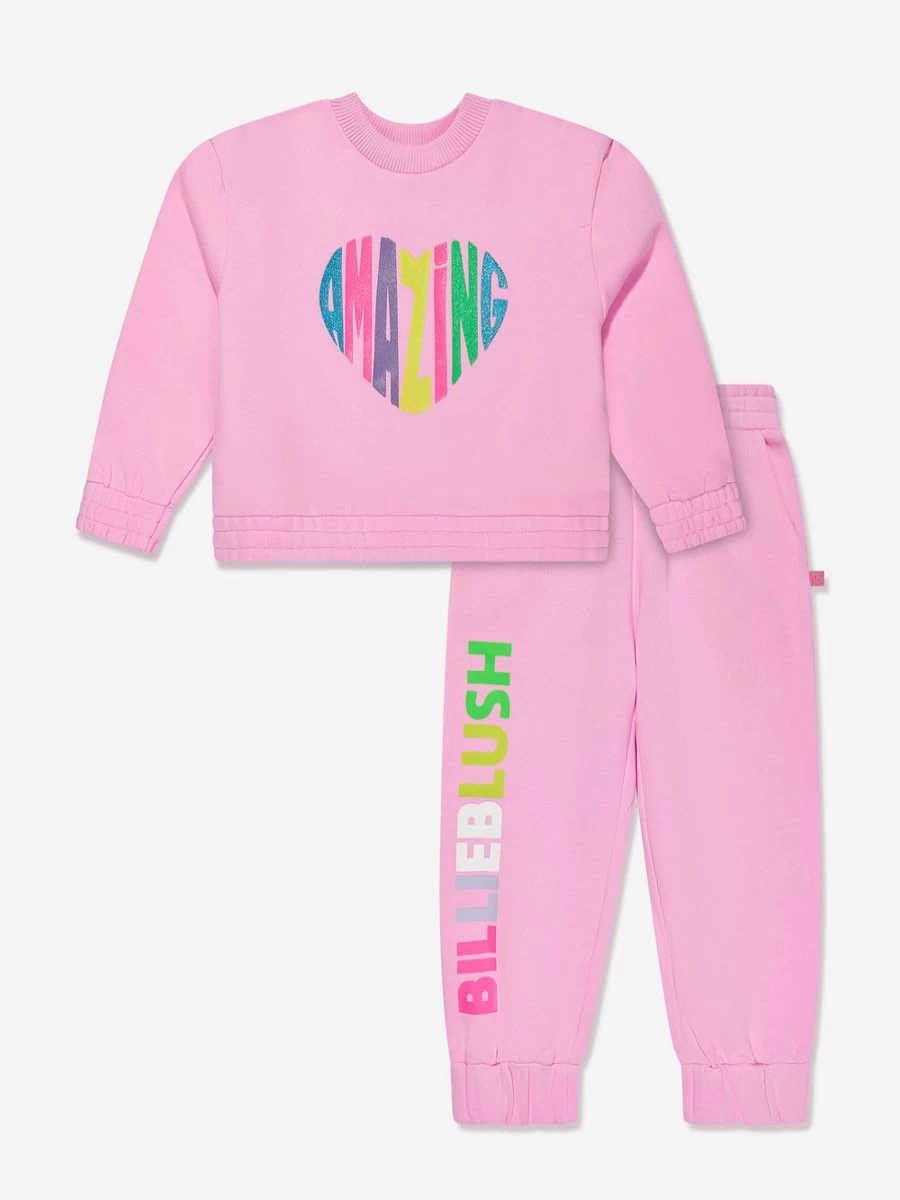 "Billieblush Teen Girls' Pink Amazing Heart Print Tracksuit"