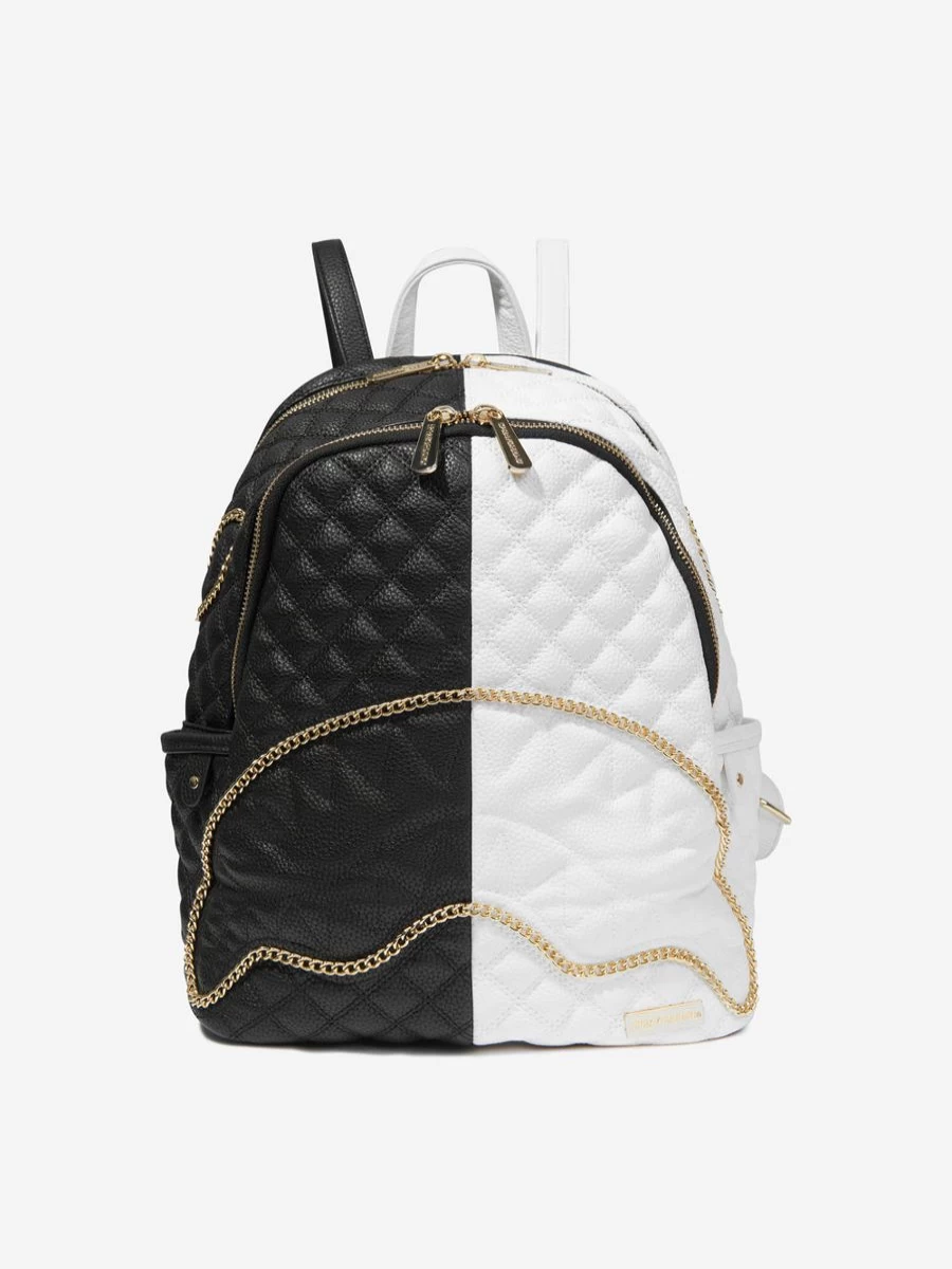 Sprayground Boys Shark Savage Split Quilt Backpack - Black Cool School Bag for Kids
