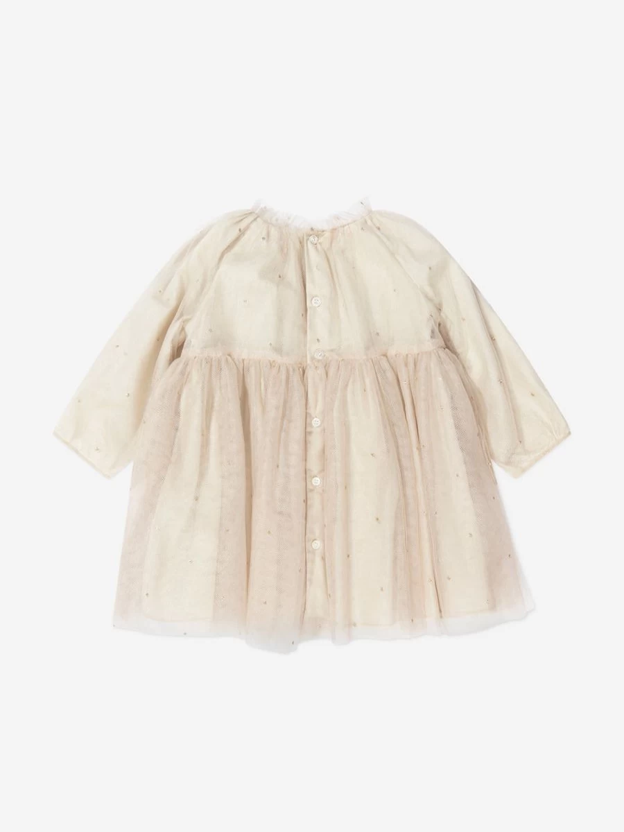 Bonpoint Beige Berthelina Dress for Baby Girls - Elegant & Comfortable