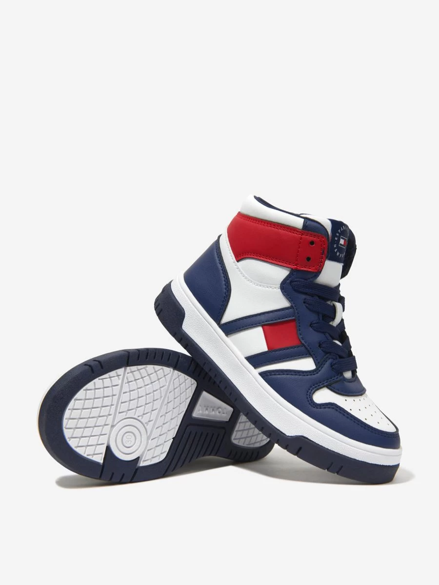 Tommy Hilfiger Teen Boys High Top Sneakers - Lace Up Athletic Trainers for Teens
