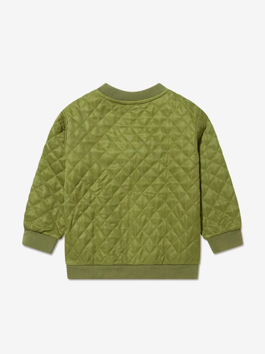 Moschino Kids Teen Boys Green Quilted Sweatshirt | Stylish Comfort Hoodie