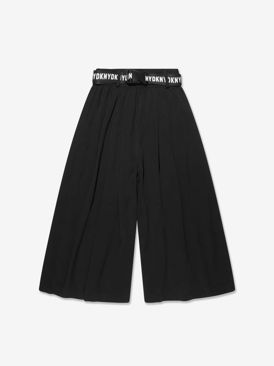 DKNY Girls Black Pleated Cropped Trousers for Stylish Outfits