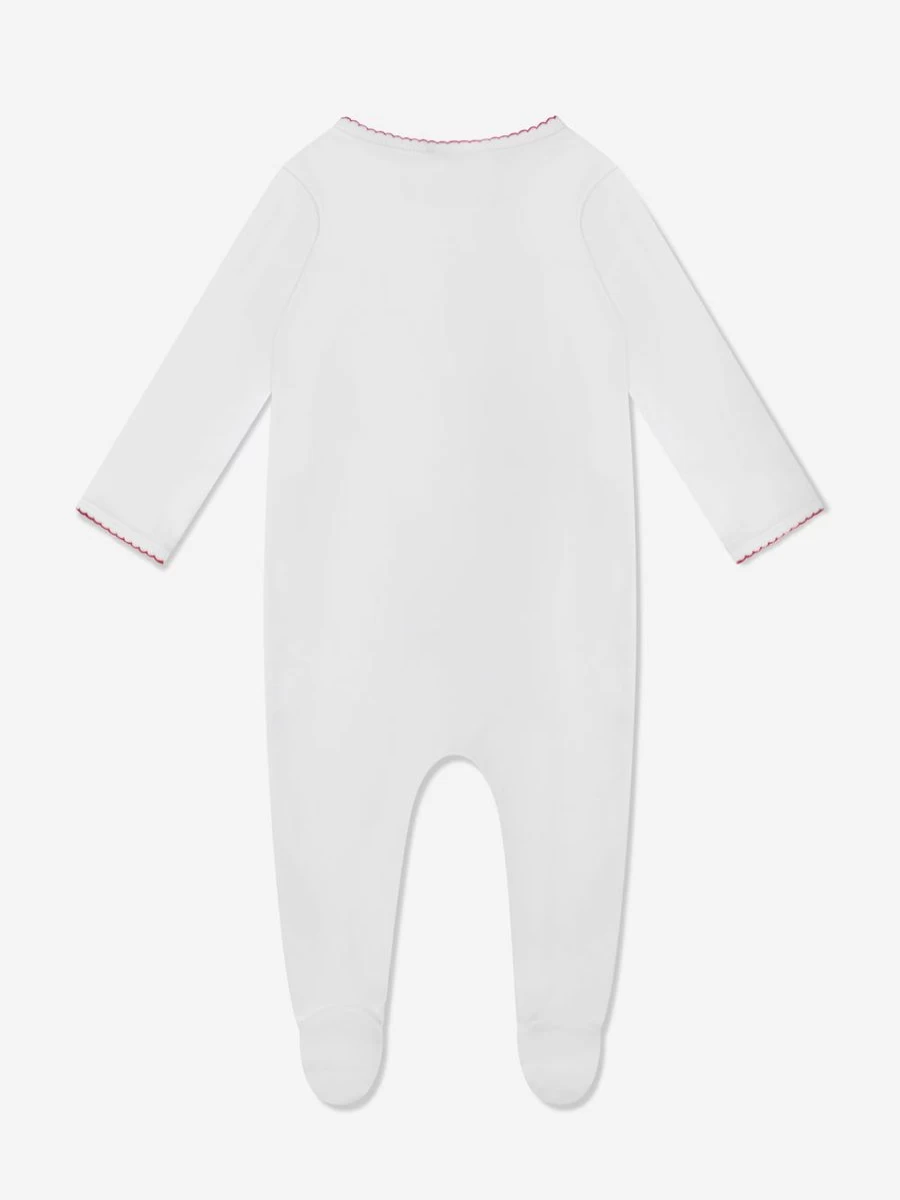 Magnolia Baby White Santa Embroidered Winking Babygrow for Newborns and Infants