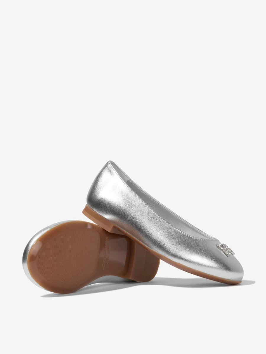 Dolce & Gabbana Kids Teen Girls Sparkling Diamonte Ballet Flats