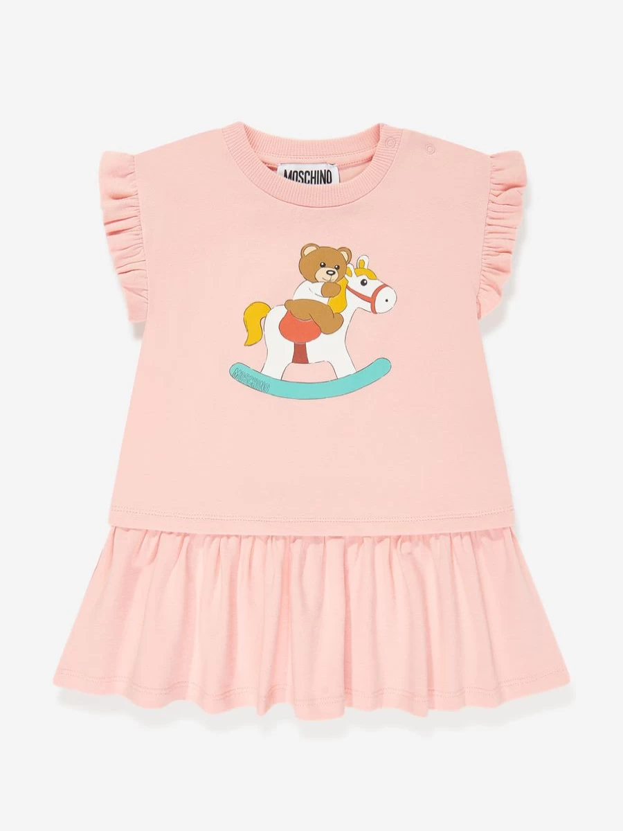 Moschino Kids Baby Girls Pink Teddy Rocking Horse Dress