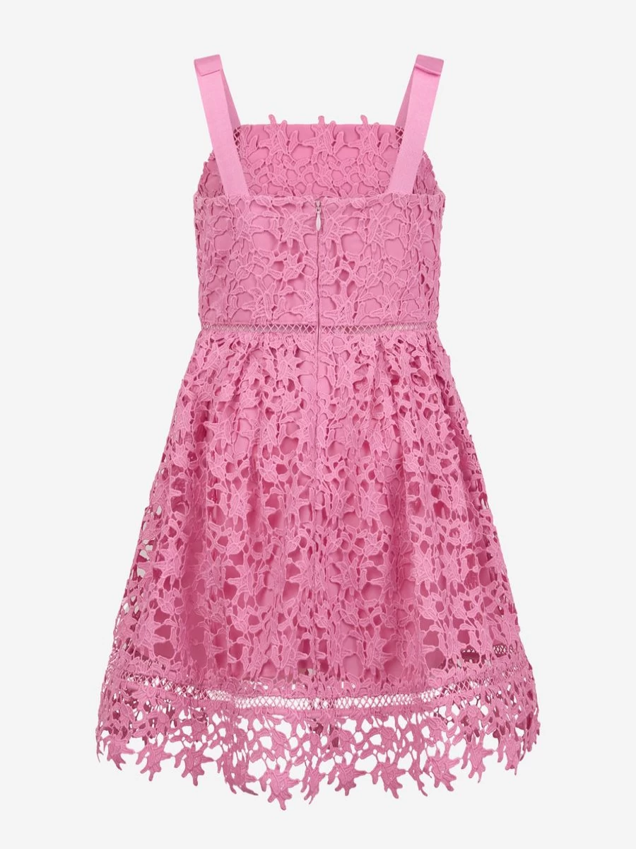 Self Portrait Girls Azaelea Pink Lace Dress