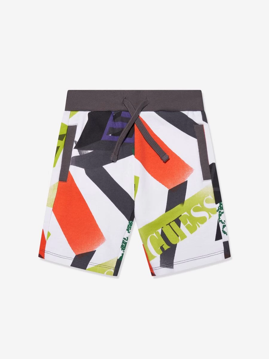 Guess Boys' Colorful Geometric Print Shorts for Kids - Trendy Summer Casual Wear