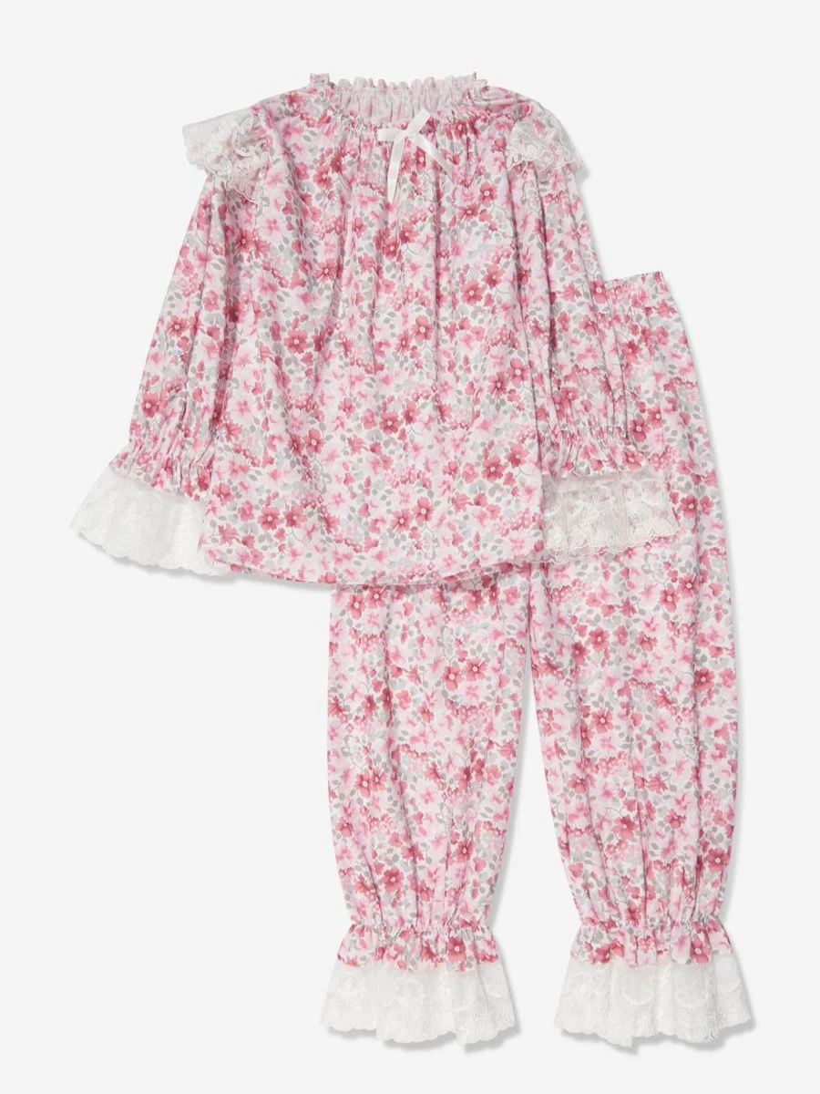 Amiki Girls Daniela Pink Pyjama Set - Comfortable Kids Pajamas for Girls