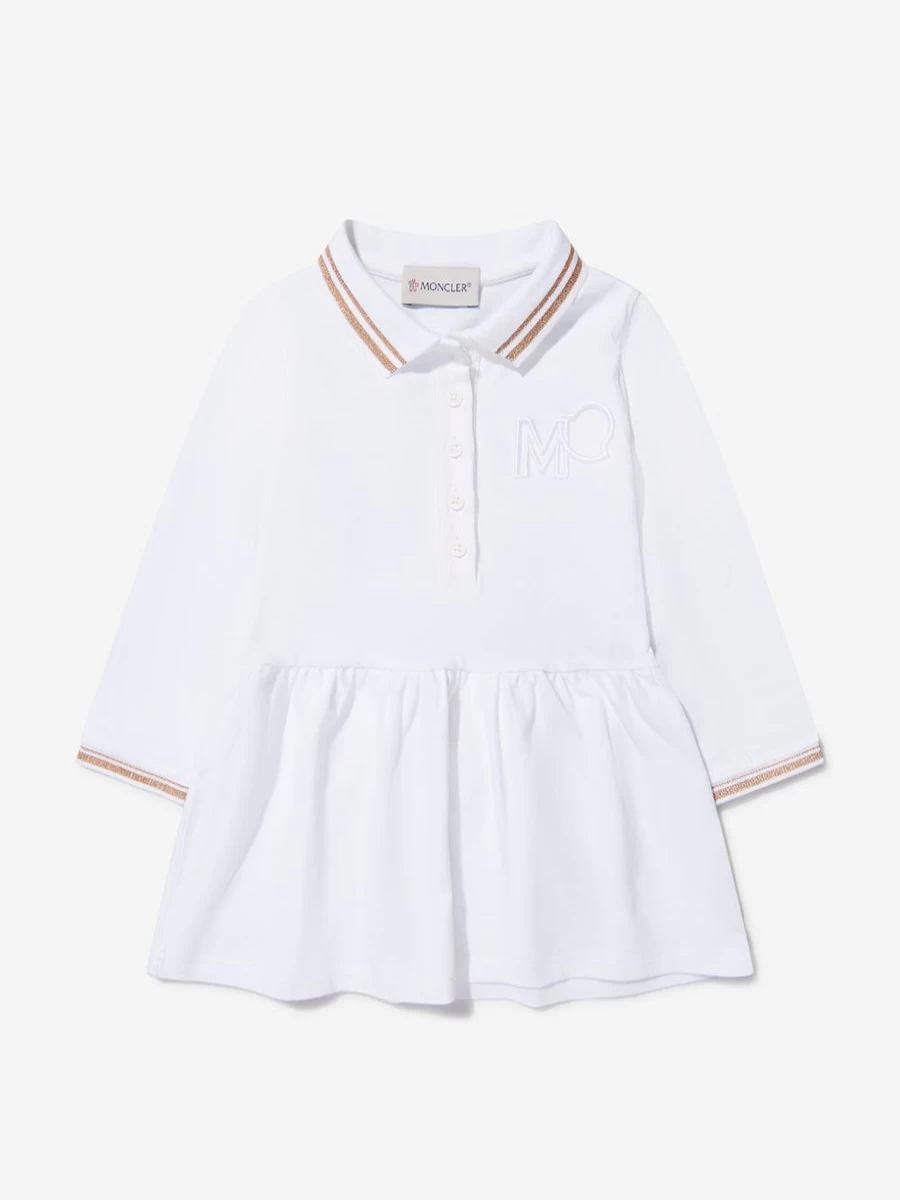 Moncler Enfant Baby Girls Logo Embroidered Dress - Elegant & Stylish Infant Fashion