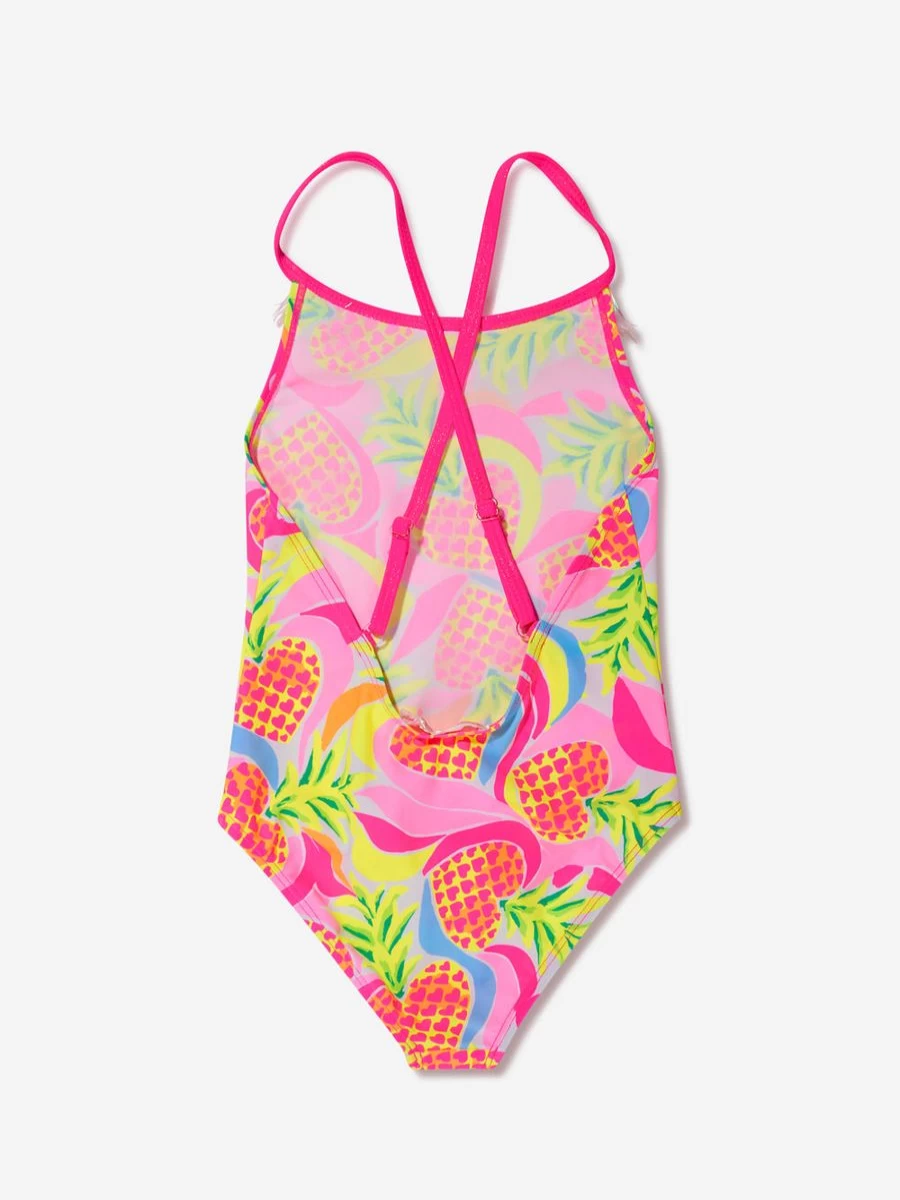 "Billieblush Girls' Heart Print Multicolored Swimming Costume"