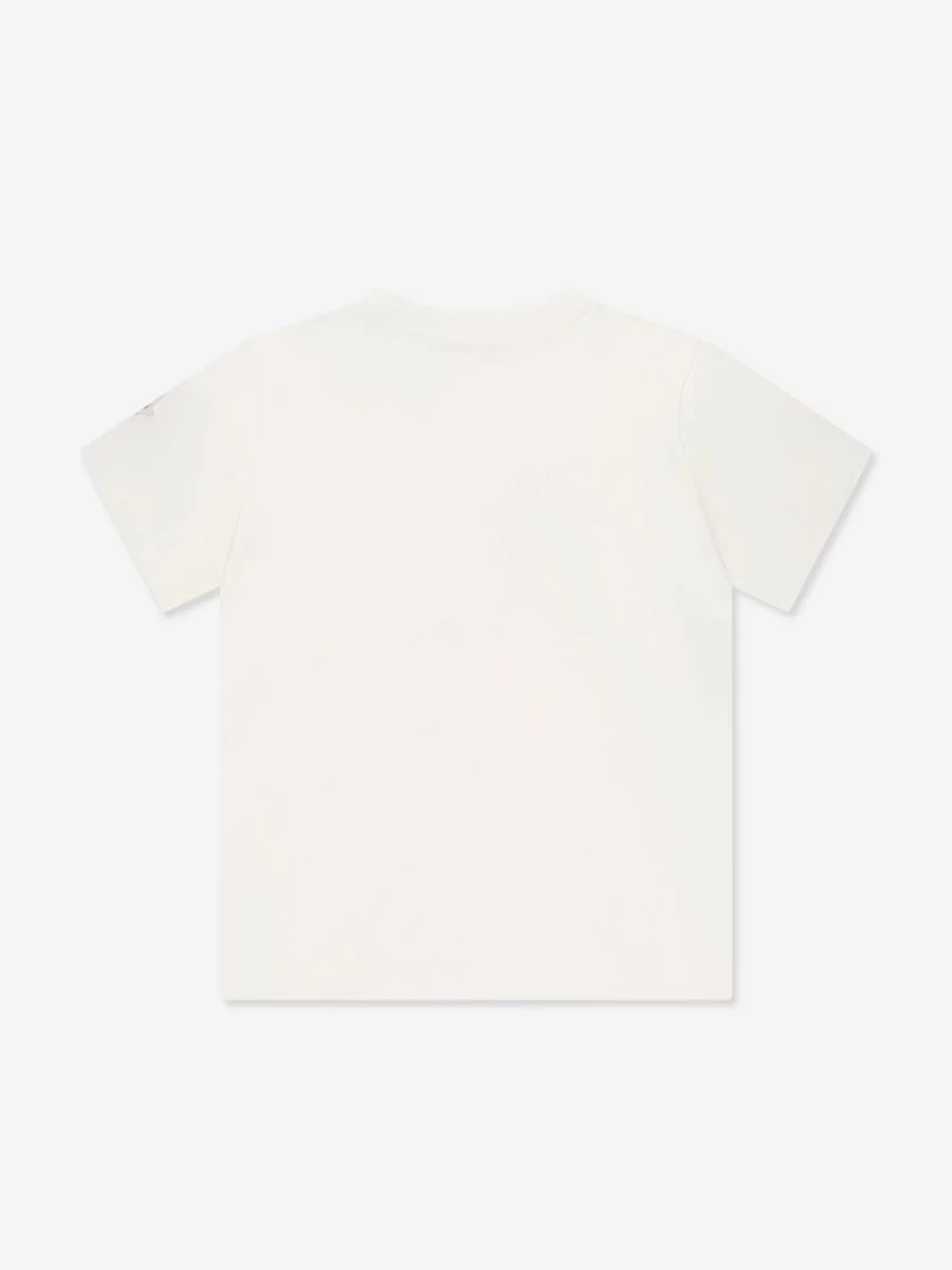 Moncler Enfant Boys' White Logo T-Shirt | Classic Cotton Tee with Branded Design