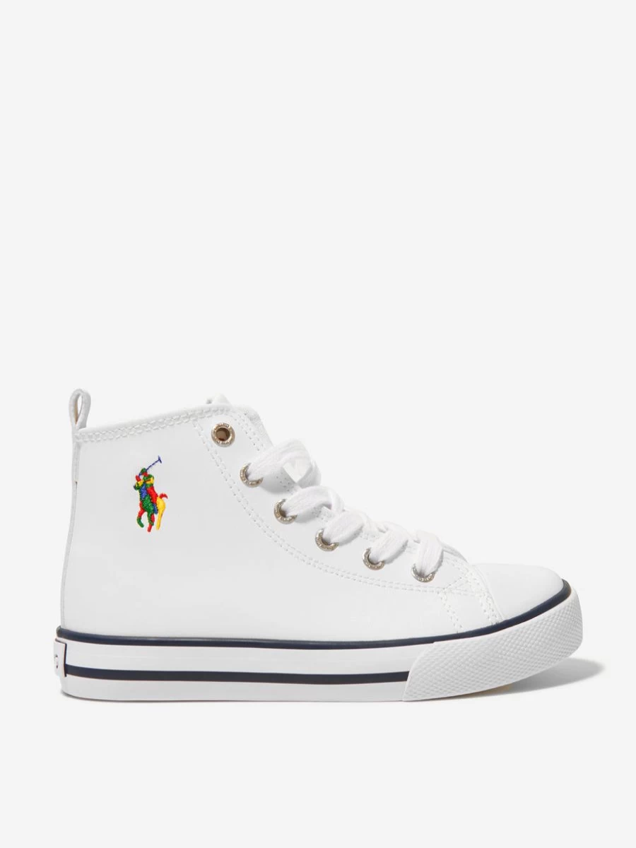 Ralph Lauren Kids Leather Hamptyn Hi II Sneakers for Teens - Stylish Casual Trainers
