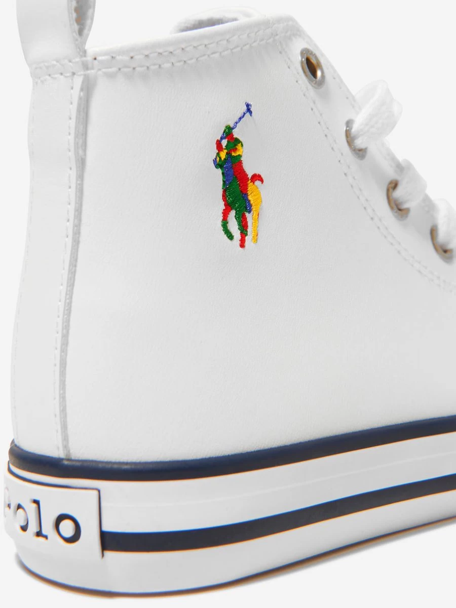 Ralph Lauren Kids Leather Hamptyn Hi II Sneakers for Teens - Stylish Casual Trainers