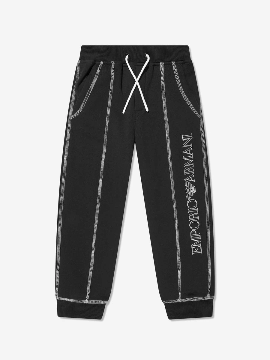 Emporio Armani Teen Boys Black Logo Joggers Pants