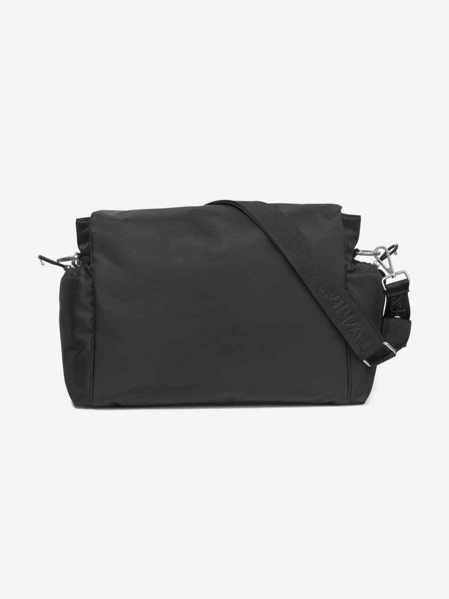 Off-White Baby Boys Arrow Soft Changing Bag - Black Diaper Bag for Infants, 42cm Compact Nursery Travel Organizer