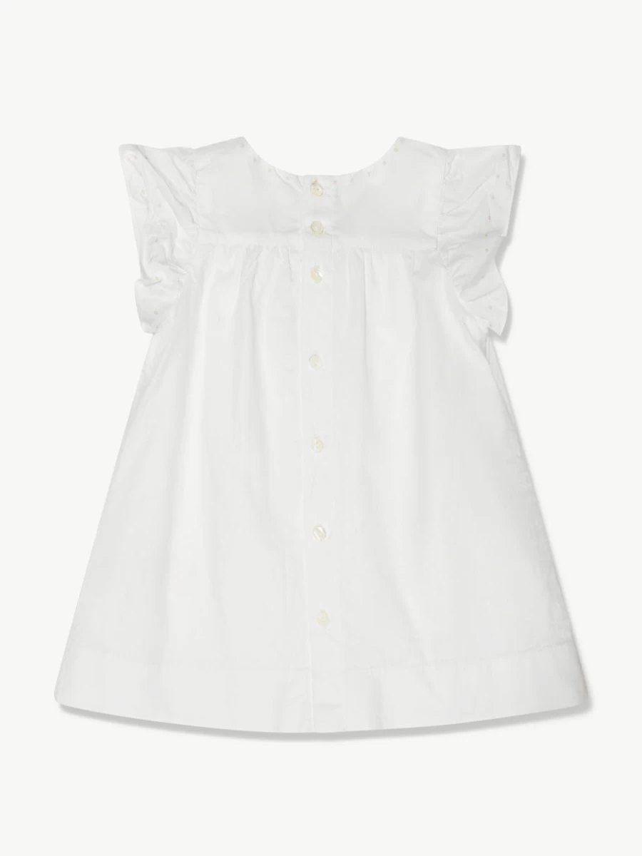 Bonpoint Baby Girls Laurie Dress - White Elegant Cotton Dress for Infants & Toddlers