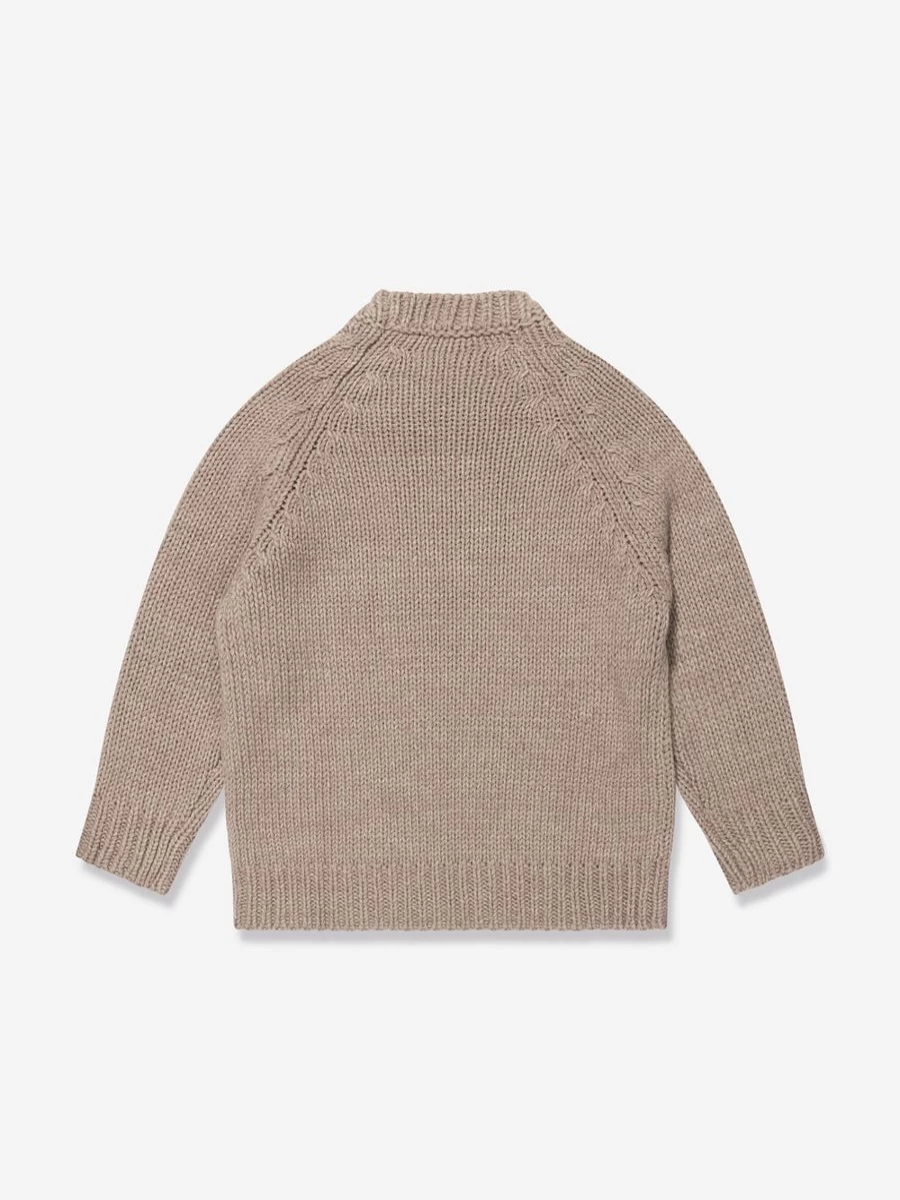 Emporio Armani Teen Boys Brown Wool Knitted Jumper