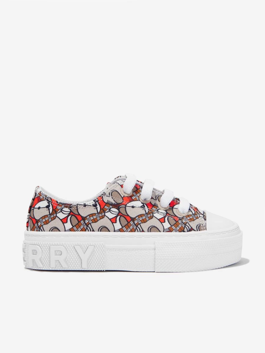 Burberry Kids Girls Beige Mini Jack Bear Sneakers Trainers