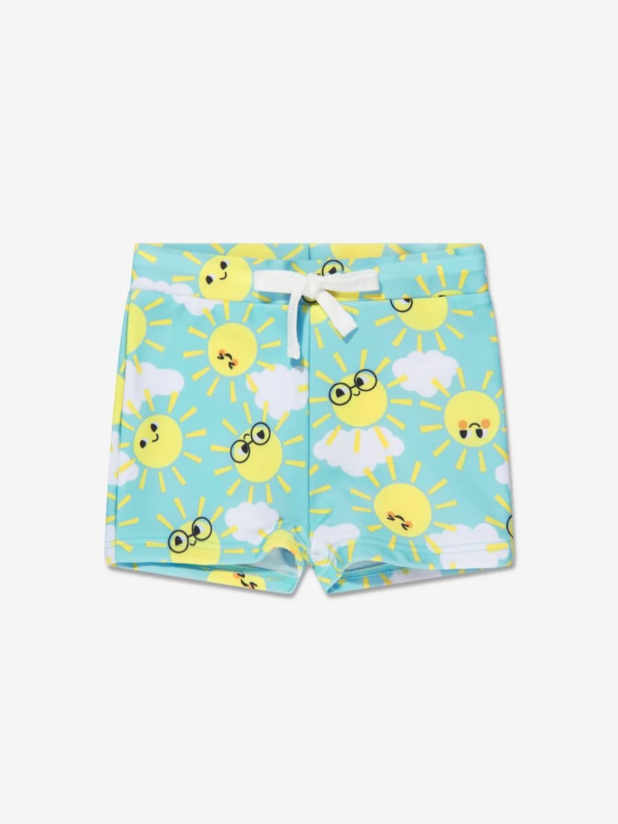 The Bonnie Mob Boys' Blue Sunshine Swim Shorts - Quick-Dry Comfort for Active Kids