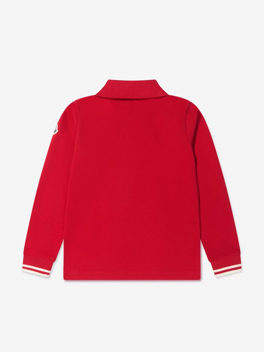 Moncler Enfant Boys' Long Sleeve Polo Shirt with Logo - Premium Kids' Fashion