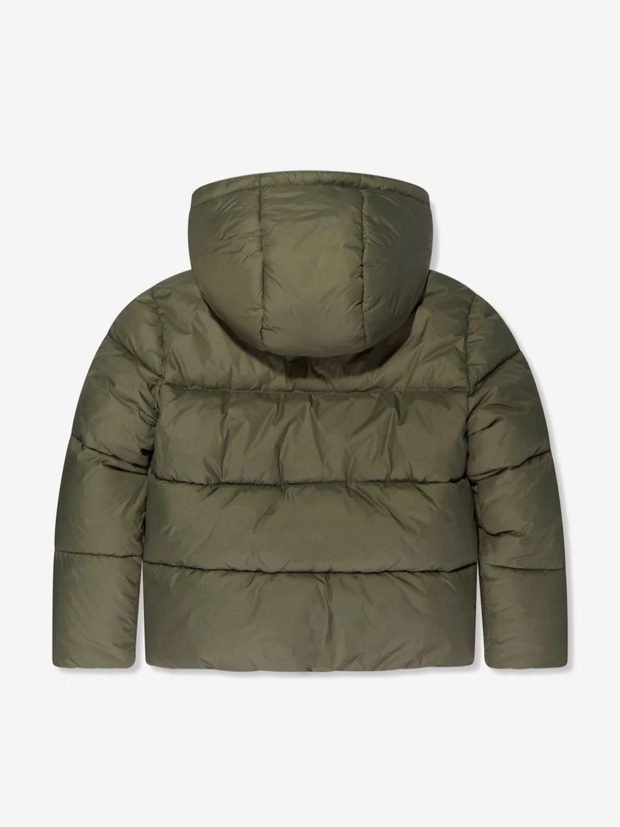 Hugo Boys Green Puffer Jacket - Lightweight Winter Coat for Kids