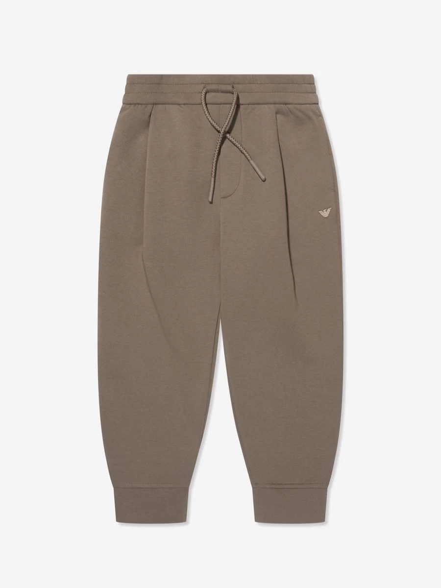 Emporio Armani Teen Boys' Brown Logo Joggers - Stylish Casual Pants