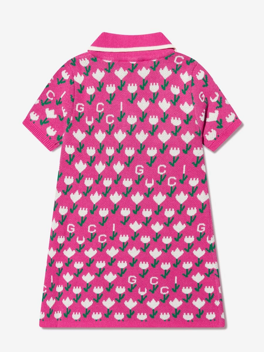 Gucci Kids Baby Girls Pink Knitted Logo Dress