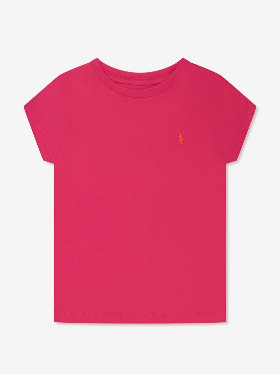 Ralph Lauren Kids Girls Pink Logo T-Shirt | Classic Cotton Tee for Girls