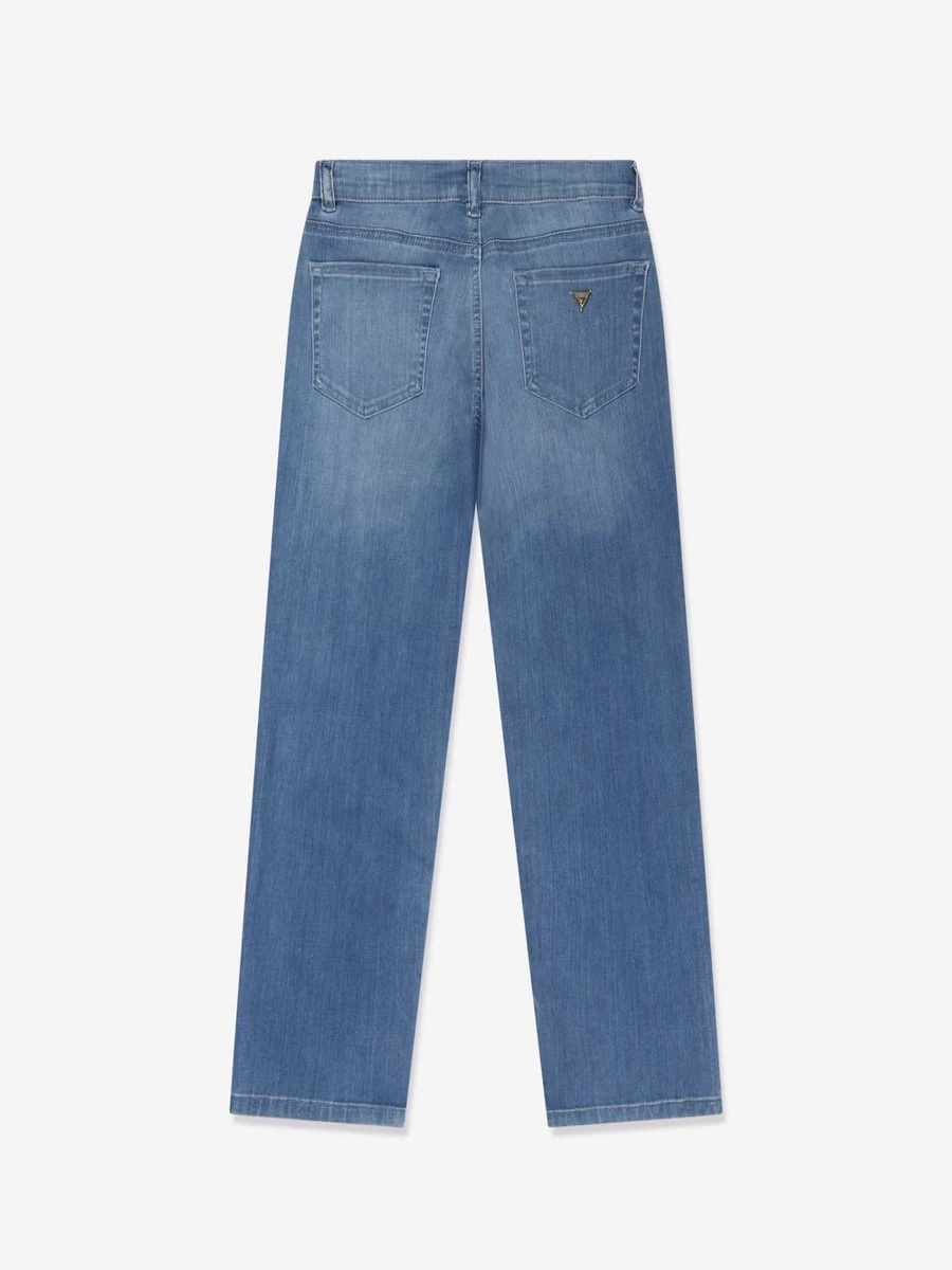 Guess Girls Blue Denim Straight Leg Jeans for Teens & Kids