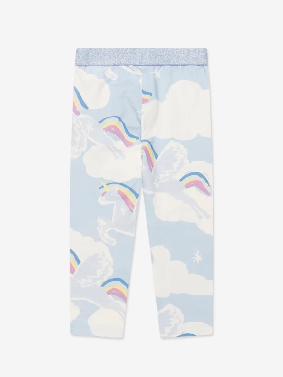 Stella McCartney Kids Girls' Blue Unicorn Print Leggings for Toddlers & Children