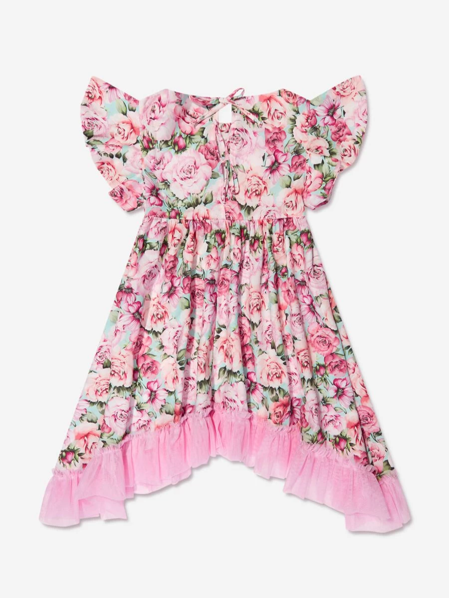"Selini Action Teen Girls Pink Rose Print Dress"