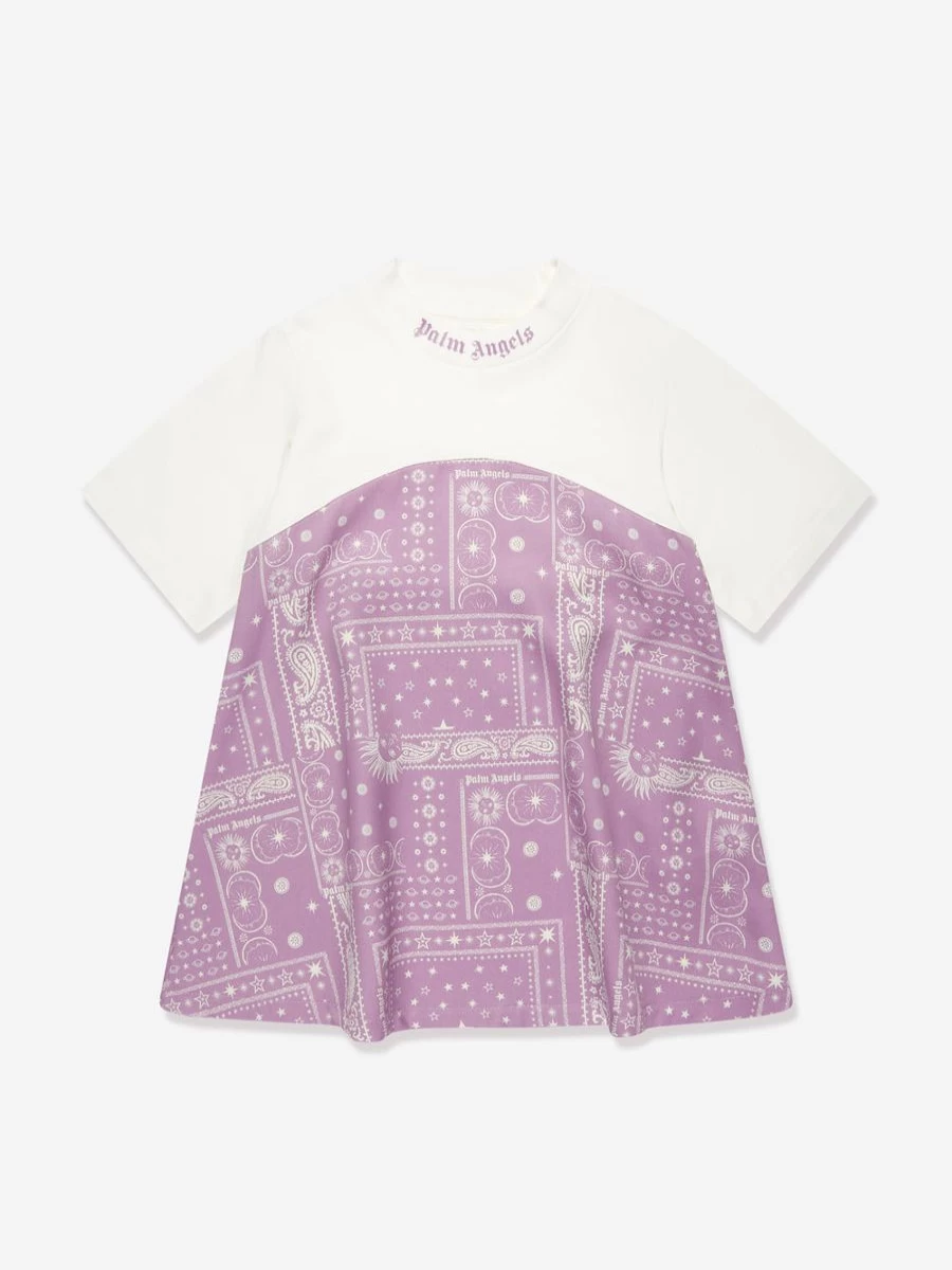 Palm Angels Teen Girls Purple Astro Paisley Dress