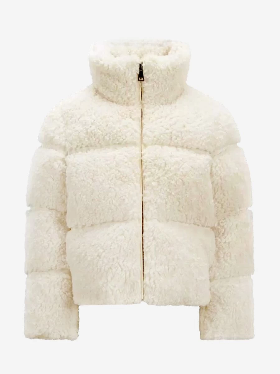 Moncler Enfant Teen Girls' White Down Padded Jacket - Warm Segura Coat for Winter