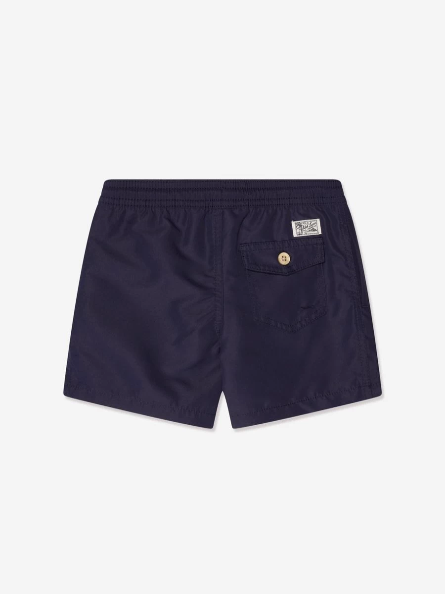 Ralph Lauren Kids Boys Navy Logo Swim Shorts for Active Summer Fun