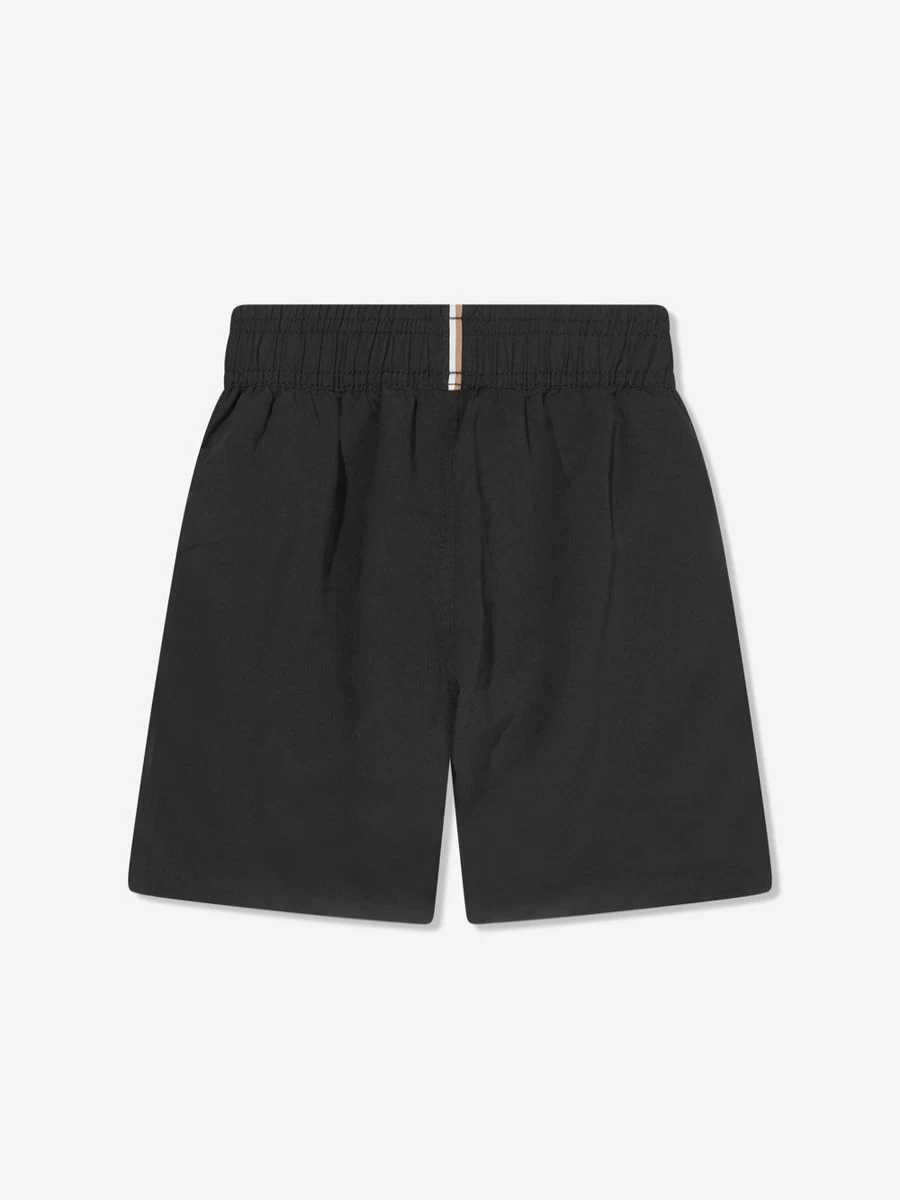 BOSS Boys' Black Logo Swim Shorts for Active Kids