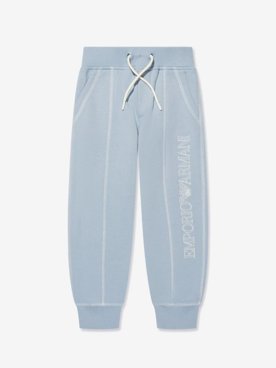 Emporio Armani Teen Boys Blue Logo Joggers - Stylish Casual Pants for Teens