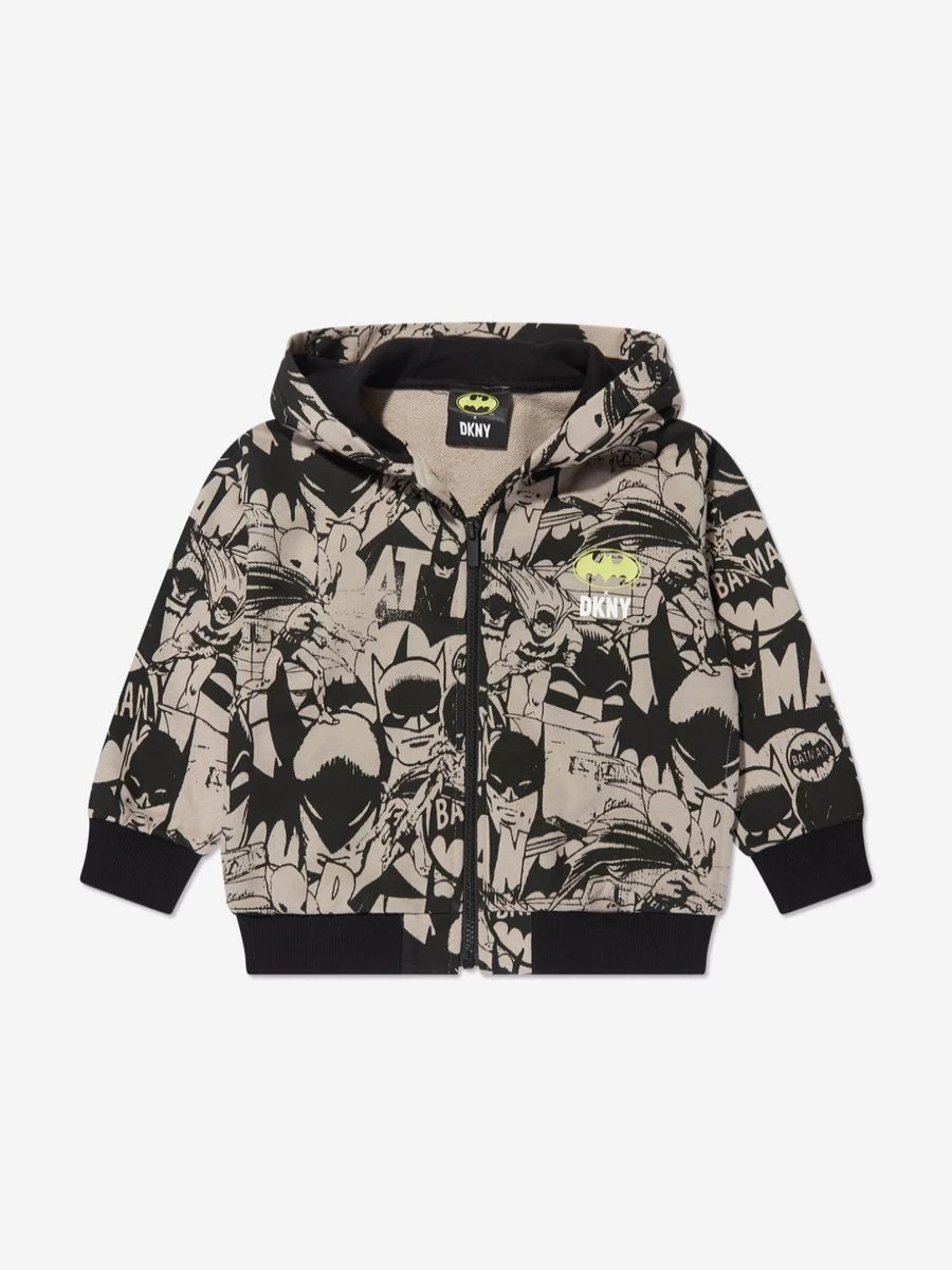 DKNY Boys' Batman Black Zip-Up Hoodie for Kids