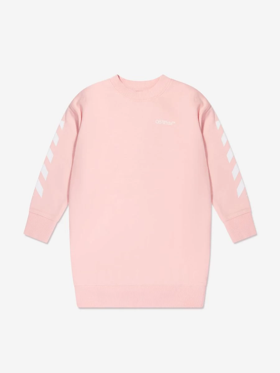 Off-White Teen Girls Pink Classic Arrow Tab Sweater Dress