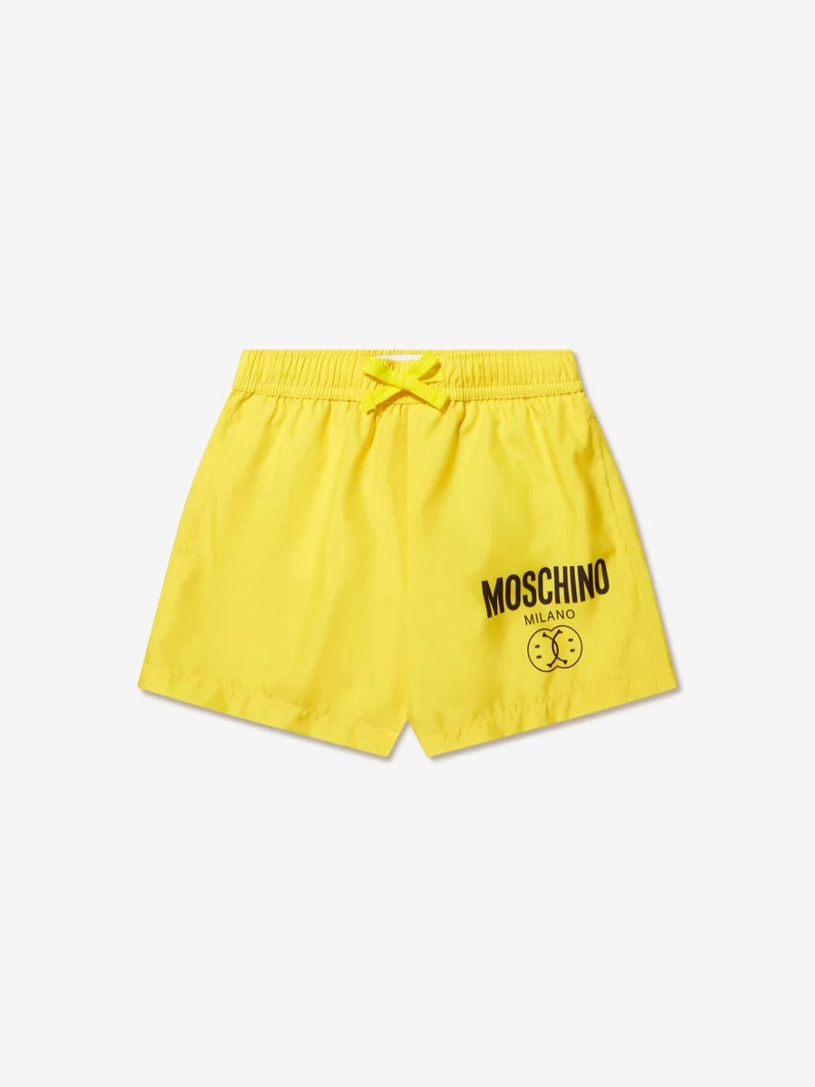 Moschino Kids Teen Boys Blue Milano Logo Swim Shorts