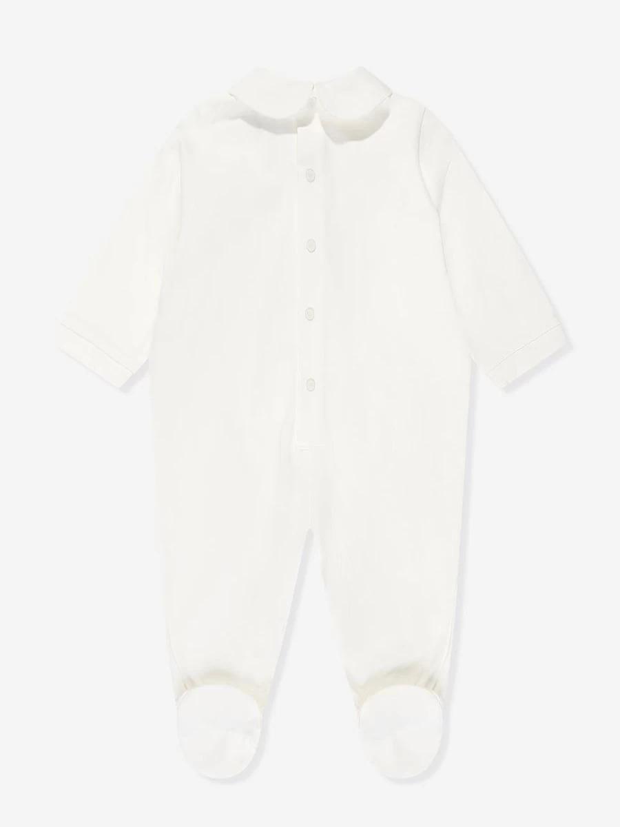 Emporio Armani Girls Ivory Cotton Babygrow - Soft & Comfortable Baby Romper