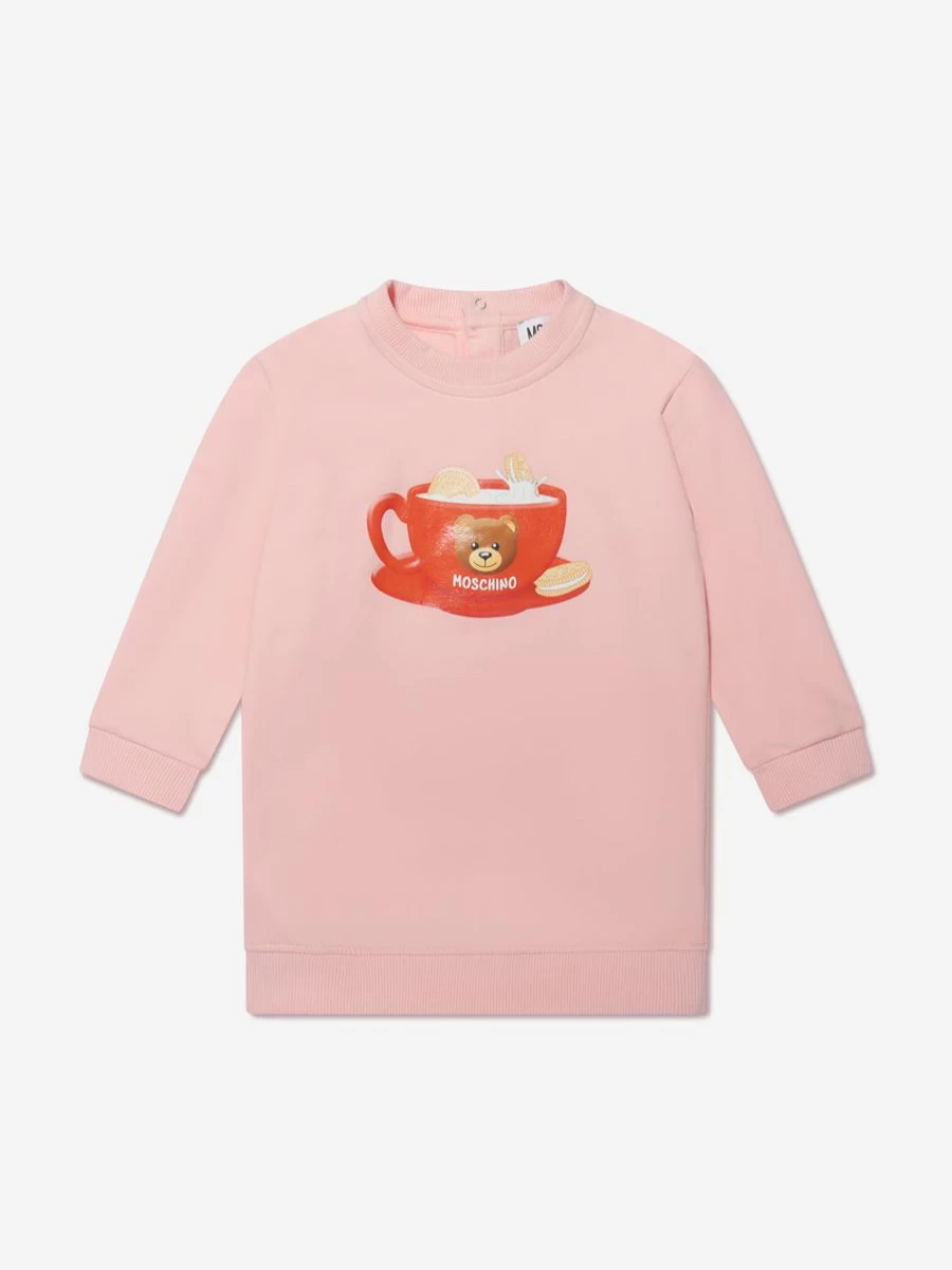 Moschino Kids Baby Girls Pink Teacup Sweater Dress - Cute & Comfortable Outfit