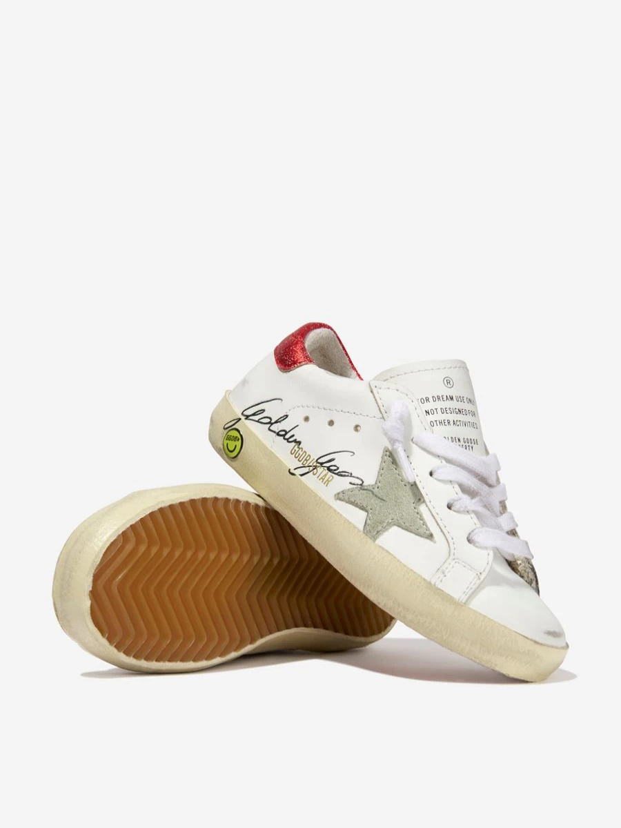 Golden Goose Kids Superstar Vintage Leather & Suede Sneakers for Teens | Distressed Style Trainers