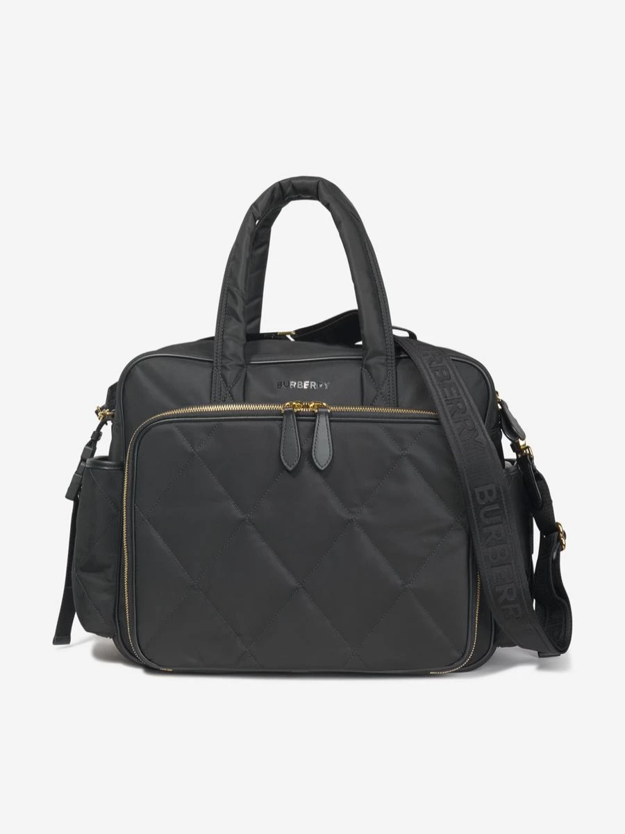 Burberry Kids Boys Baby Changing Tote Bag - Black Diaper Bag for Travel & Nursery