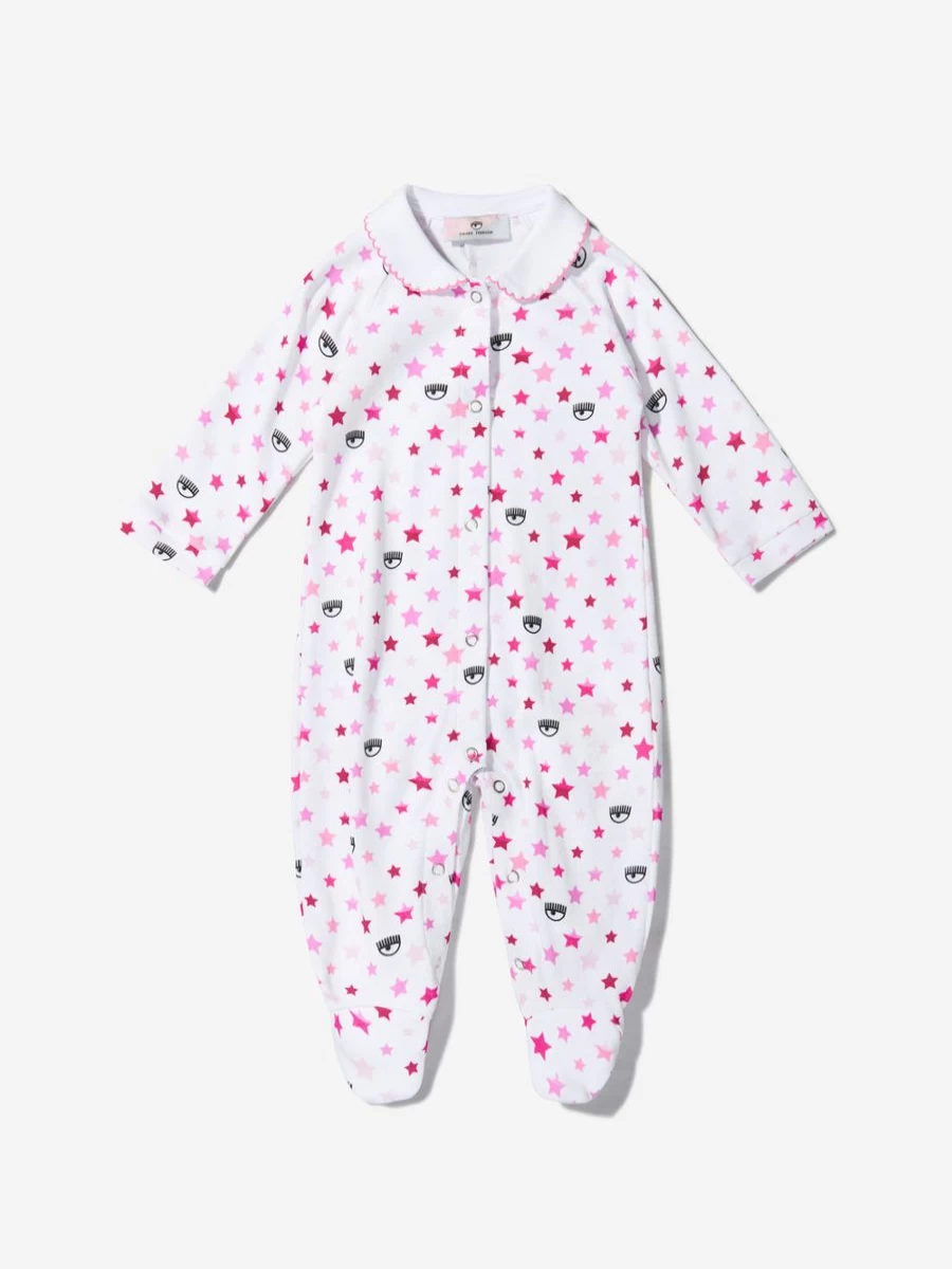 Chiara Ferragni Baby Girls Cotton Multi Print Babygrow - Stylish & Comfortable Infant Romper