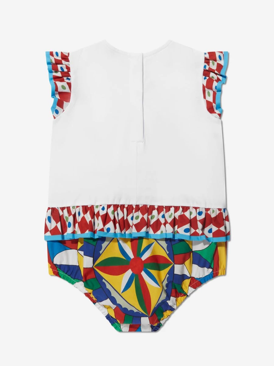 Dolce & Gabbana Kids Girls Multicolor Romper - Stylish Baby Girl Outfit