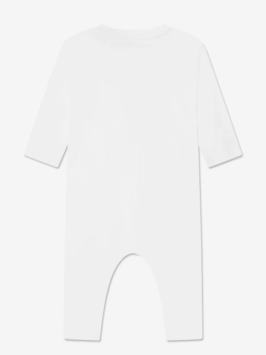 Burberry Kids Girls' White Azari Long Sleeve Romper Baby Outfit