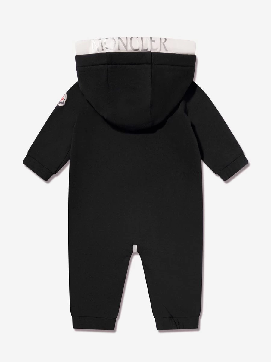 Moncler Enfant Boys Navy Blue Hooded Romper Baby Jumpsuit