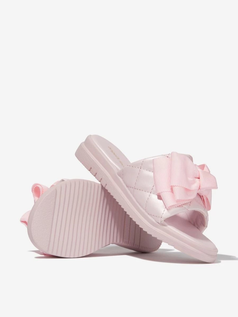"Angels Face Teen Girls Lisbeth Quilted Pink Sliders – Comfortable & Stylish"