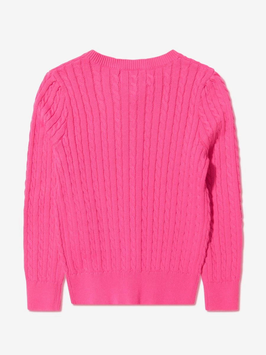 Ralph Lauren Kids Teen Girls Pink Cable Knit Cardigan Sweater
